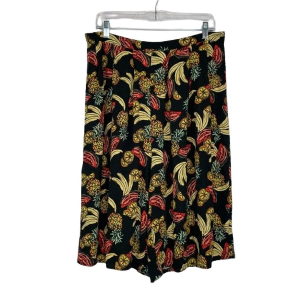Atmosphere Vintage banana pineapple print long shorts loose wide leg size 12
